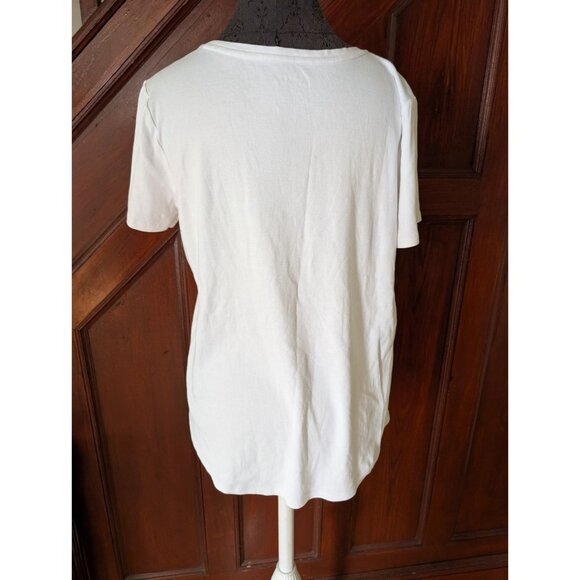 Chicos The Ultimate Tee Size 2 White Short Sleeve 100% Cotton Womens T-Shirt - Picture 2 of 6